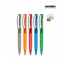 senator® New Spring Clear with metal clip push ball pen