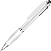 Contour Tricolour Ballpoint Pen with Stylus - White