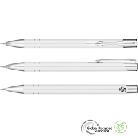 Electra GRS Recycled Mechanical Metal Pencil - White - Silver