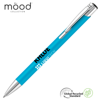 Mood GRS Recycled Soft feel Metal Ballpoint Pen - Cyan
