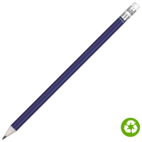 Recycled Paper Pencil with White Eraser - Blue