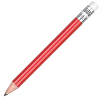 Mini Wooden Pencil with Eraser - Red