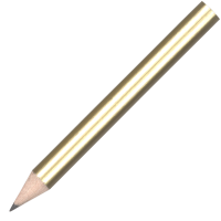 Mini Wooden Pencil with No Eraser - Gold