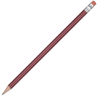 Standard Wooden Pencil with Pink Eraser - Burgundy Unsharpened
