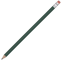 Certified Sustainably Sourced Wooden Pencil with Pink Eraser - Green