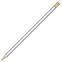 Wooden Oro Pencil with White Eraser - Silver