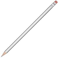 Standard Wooden Pencil with Pink Eraser - Silver Unsharpened