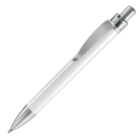 Futura Digital Ballpoint Pen - White - Silver