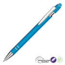 Astra-I Soft Feel GRS Recycled Metal Ballpoint Pen - Cyan