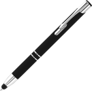Electra Classic Soft Feel Metal Ballpoint Pen with Stylus - Black (Blue Ink)