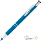 Electra Classic GRS Recycled Soft Feel Metal Ballpoint Pen with Stylus - Aqua
