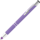 Electra Classic Soft Feel Metal Ballpoint Pen with Stylus - Lilac (Blue Ink)