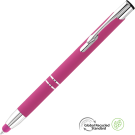 Electra Classic GRS Recycled Soft Feel Metal Ballpoint Pen with Stylus - Pink