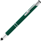 Electra Classic Soft Feel Metal Ballpoint Pen with Stylus - Dark Green (Blue Ink)