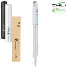 Folk Soft Feel Recycled Metal Ballpoint Pen by Chili - White