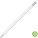 Recycled Paper Pencil with White Eraser - White