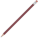 Standard Wooden Pencil with Pink Eraser - Burgundy Unsharpened