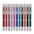 Electra Classic Soft Feel Metal Ballpoint Pen with Stylus (Blue Ink)