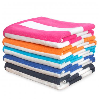 Branded Egyptian Cotton Striped Cabana Pool Towels