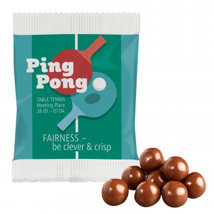 Chocolate Crisp Balls in Paper Bag