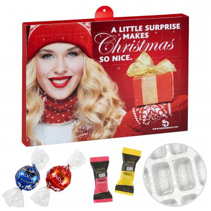 Premium Gift Advent Calendar with Lindt Lindor Truffles & Hello Mini Stick from Lindt Mix