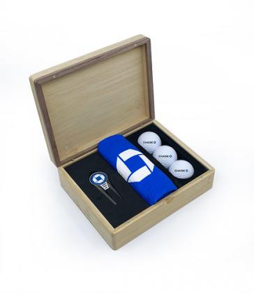 HINGED MAGNETIC BAMBOO GEO GOLF PRESENTATION BOX