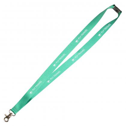 Made in Britain RPET lanyard with chunky Metel Trigger Clip
