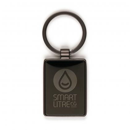 Rectangular Gun Metal Keyring