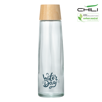 Chili Recycled Sodalime Glass Bottle with Bamboo Lid - 750ml