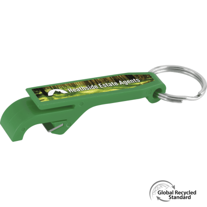 Keyring Bottle Opener GRS Recycled - Green