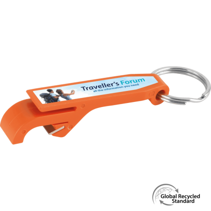 Keyring Bottle Opener GRS Recycled - Orange