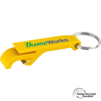 Keyring Bottle Opener GRS Recycled - Yellow