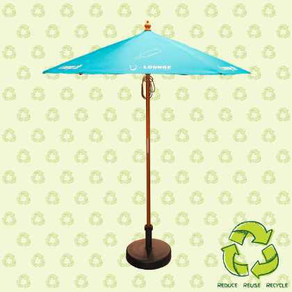 2m Round Wooden Eco Parasol