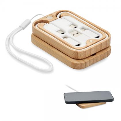 Chargoo - 15w Wireless Charger In Bamboo
