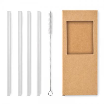 Glaw - 4 Reusable Glass Straws