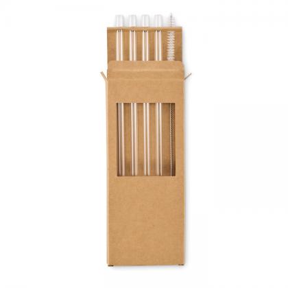 Glaw - 4 Reusable Glass Straws