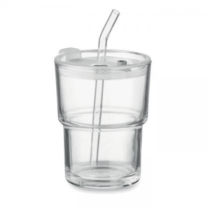Sip - Glass Tumbler With Straw 400ml