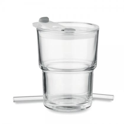 Sip - Glass Tumbler With Straw 400ml