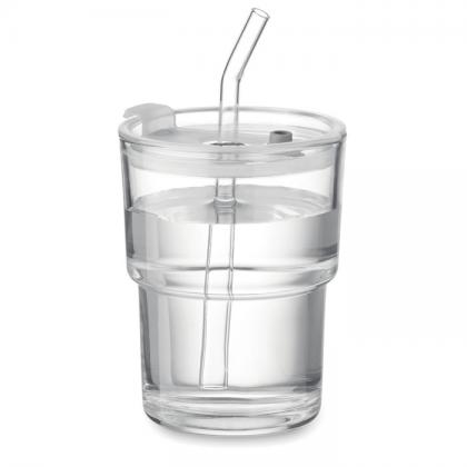 Sip - Glass Tumbler With Straw 400ml