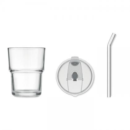 Sip - Glass Tumbler With Straw 400ml