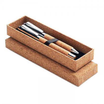 Quercus - Metal Ball Pen Set In Cork Quercus - Metal Ball Pen Set In Cork
