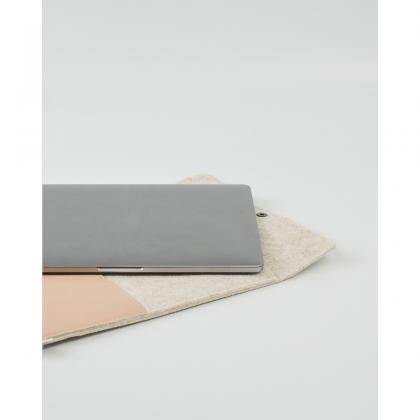 Recycled Felt & Apple Leather Laptop Sleeve 14"
