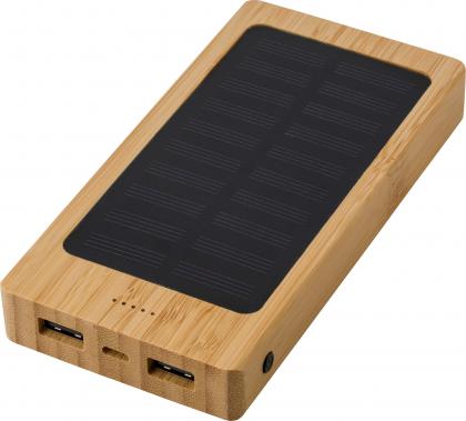 Bamboo solar power bank. (8000 mAh)