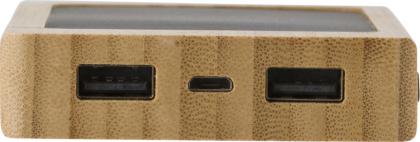 Bamboo solar power bank. (8000 mAh)