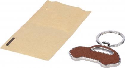 Recycled leather car keychain