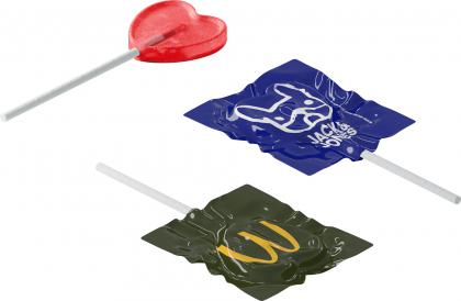 Flat heart lollipop (approx. 5.6g)