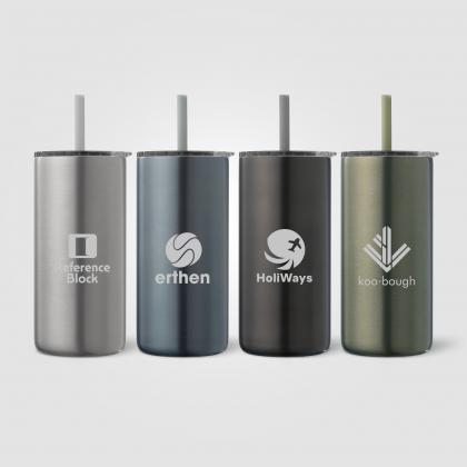 Borealis Recycled Stainless Steel Straw Tumbler - 475 ml