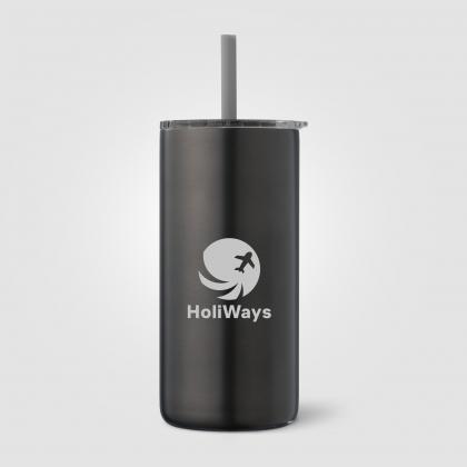 Borealis Recycled Stainless Steel Straw Tumbler - 475 ml