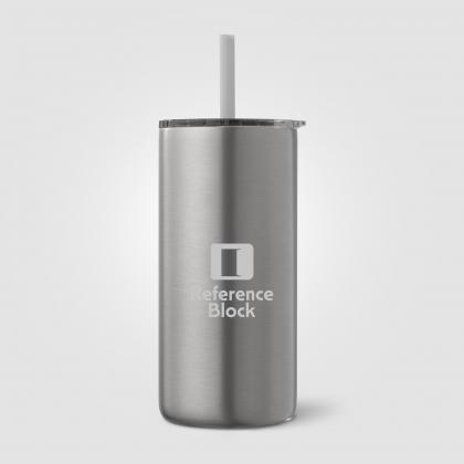 Borealis Recycled Stainless Steel Straw Tumbler - 475 ml