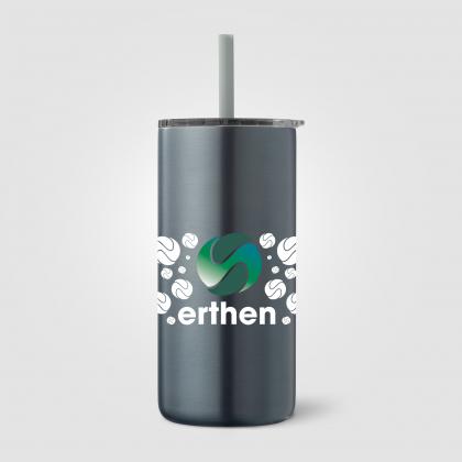 Borealis Recycled Stainless Steel Straw Tumbler - 475 ml